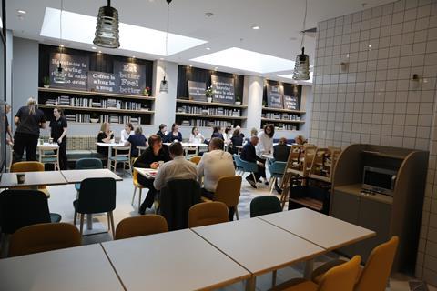 Shoppers can grab a quick bite at the cafe